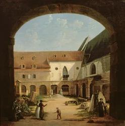 El patio del convento de Petits-Augustins en París, c.1818